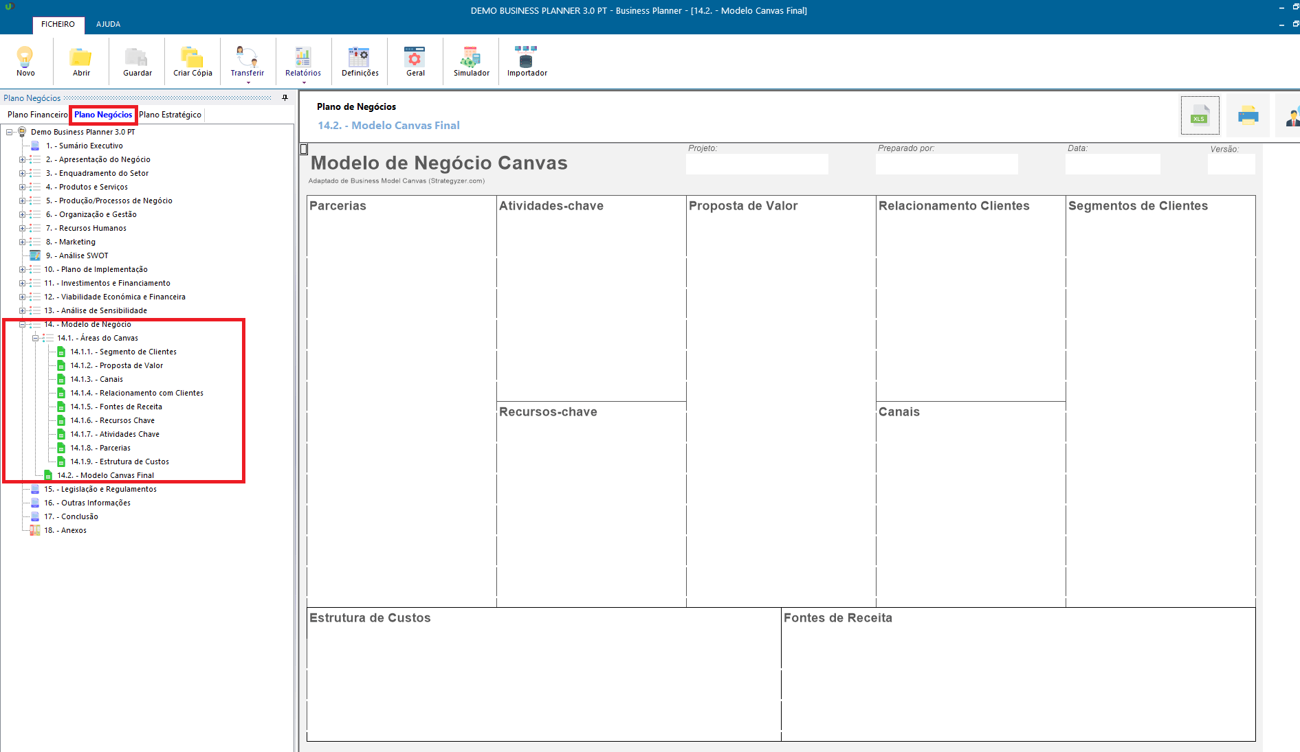 business model canvas business planner